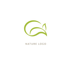 Abstract green leaf logo icon vector design. Landscape design, garden, Plant, nature and ecology vector logo