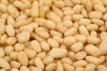 Surface coated with pine nuts