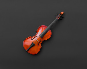 Fototapeta na wymiar violin close-up on a black isolated background