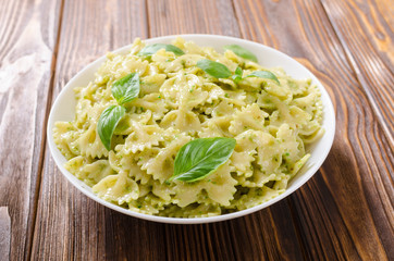 Pasta with sauce pesto