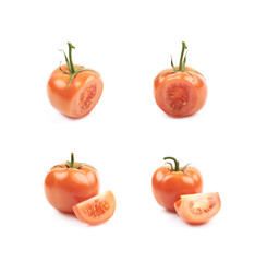 Ripe red tomato isolated