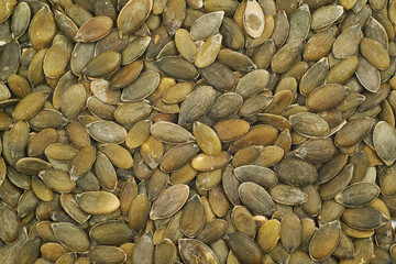 Surface covered with pumpkin seeds