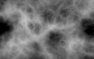 Background of abstract gray color smoke isolated on black color background. The wall of gray fog. 3D illustration