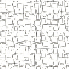 gray black white seamless vector pattern with square hand-drawn squares comic stripes line strokes draw