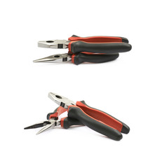 Obraz premium Black and red pliers tool isolated