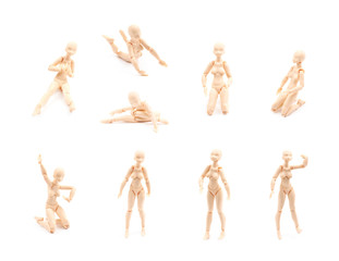 Plastic joint reference doll isolated