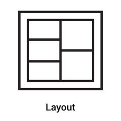 Layout icon vector sign and symbol isolated on white background, Layout logo concept