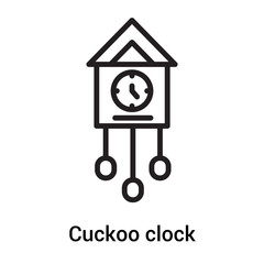 Cuckoo clock icon vector sign and symbol isolated on white background, Cuckoo clock logo concept