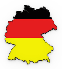 Obraz premium Germany high detailed 3D map