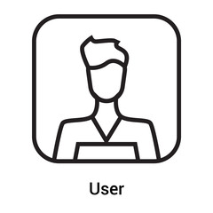 User icon vector sign and symbol isolated on white background, User logo concept