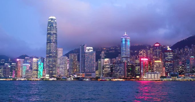 Hong Kong skyline sunset