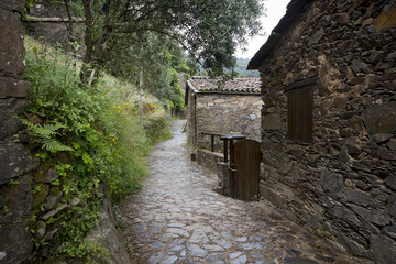 Fototapeta na wymiar a street at Talasnal Schist Village (Serra da Lousã), Lousã, Portugal