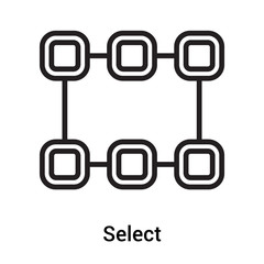 Select icon vector sign and symbol isolated on white background, Select logo concept