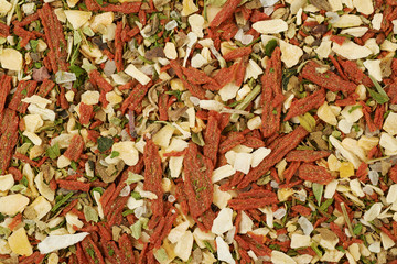 Surface coated with italian spices