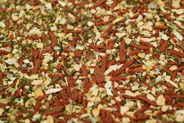 Surface coated with italian spices