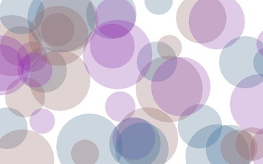 Multicolored translucent circles on a white background. Green tones. 3D illustration