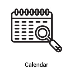 Calendar icon vector sign and symbol isolated on white background, Calendar logo concept