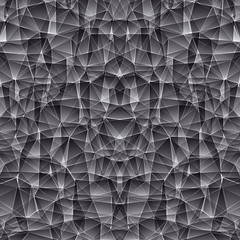 Abstract triangular black and white background with polygonal & triangular shapes.