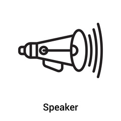 Speaker icon vector sign and symbol isolated on white background, Speaker logo concept