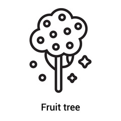 Fruit tree icon vector sign and symbol isolated on white background, Fruit tree logo concept