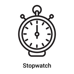 Stopwatch icon vector sign and symbol isolated on white background, Stopwatch logo concept