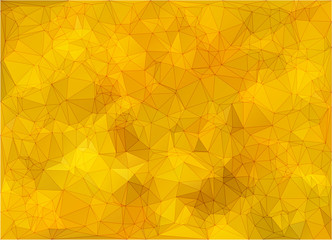 Abstract pure yellow triangular background with polygonal abstract shapes
