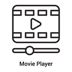 Fototapeta premium Movie Player icon vector sign and symbol isolated on white background, Movie Player logo concept