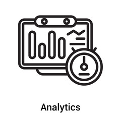 Analytics icon vector sign and symbol isolated on white background, Analytics logo concept