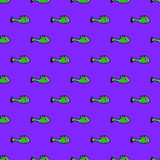 Cute Fish Cartoon Kids Style Drawing Pattern