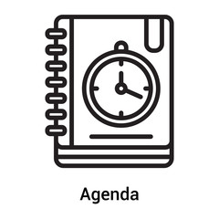 Agenda icon vector sign and symbol isolated on white background, Agenda logo concept