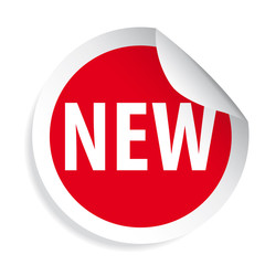 New label red round sticker