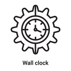 Wall clock icon vector sign and symbol isolated on white background, Wall clock logo concept