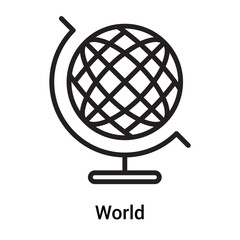 Obraz premium World icon vector sign and symbol isolated on white background, World logo concept