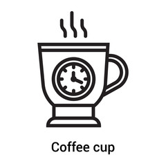 Coffee cup icon vector sign and symbol isolated on white background, Coffee cup logo concept
