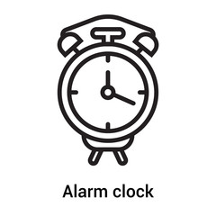 Alarm clock icon vector sign and symbol isolated on white background, Alarm clock logo concept