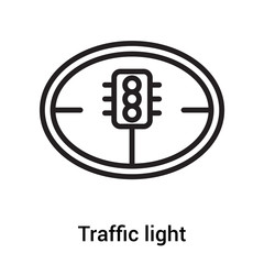 Traffic light icon vector sign and symbol isolated on white background, Traffic light logo concept