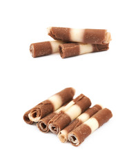 Chocolate shaving chip isolated