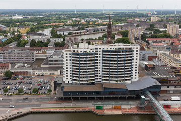 Fototapeta na wymiar bremerhaven cityscape germany from above