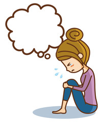 悲しむ女性　吹き出し