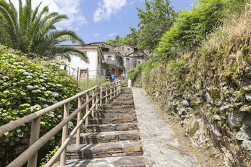 stairway made of stones at Candal Schist Village (Serra da Lous&atilde;), Lous&atilde;, Portugal