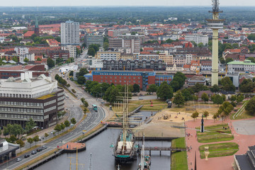 bremerhaven cityscape germany from above