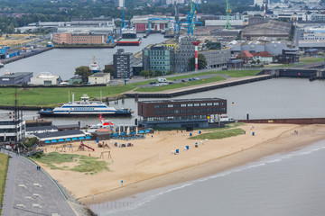 Fototapeta premium bremerhaven cityscape germany from above