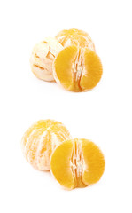 Peeled orange isolated