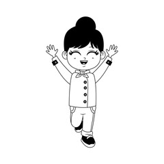 Beautiful girl chef cartoon vector illustration graphic design