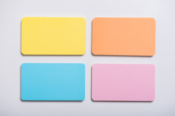 pastel color blank business name card for mock up on white background