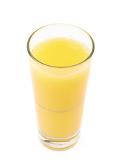 Glass of orange juice isolated