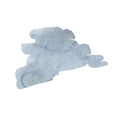 Blue diamond rock jewelry mineral. Isolated illustration element. Geometric quartz polygon crystal stone mosaic shape amethyst gem.