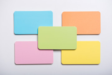 pastel color blank business name card for mock up on white background