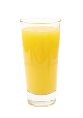 Glass of orange juice isolated