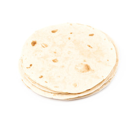 Wheat flour tortilla isolated